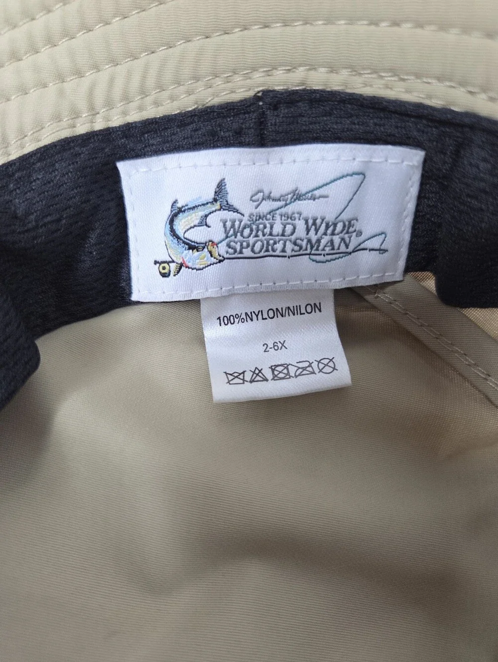 Bass Pro Shop World Wide Sportsman Kids Khaki Adjustable Fit Boonie Hat  2-6X